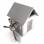 27809005 - 3d home safe isolated on white background