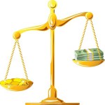 scale money gold coins balance